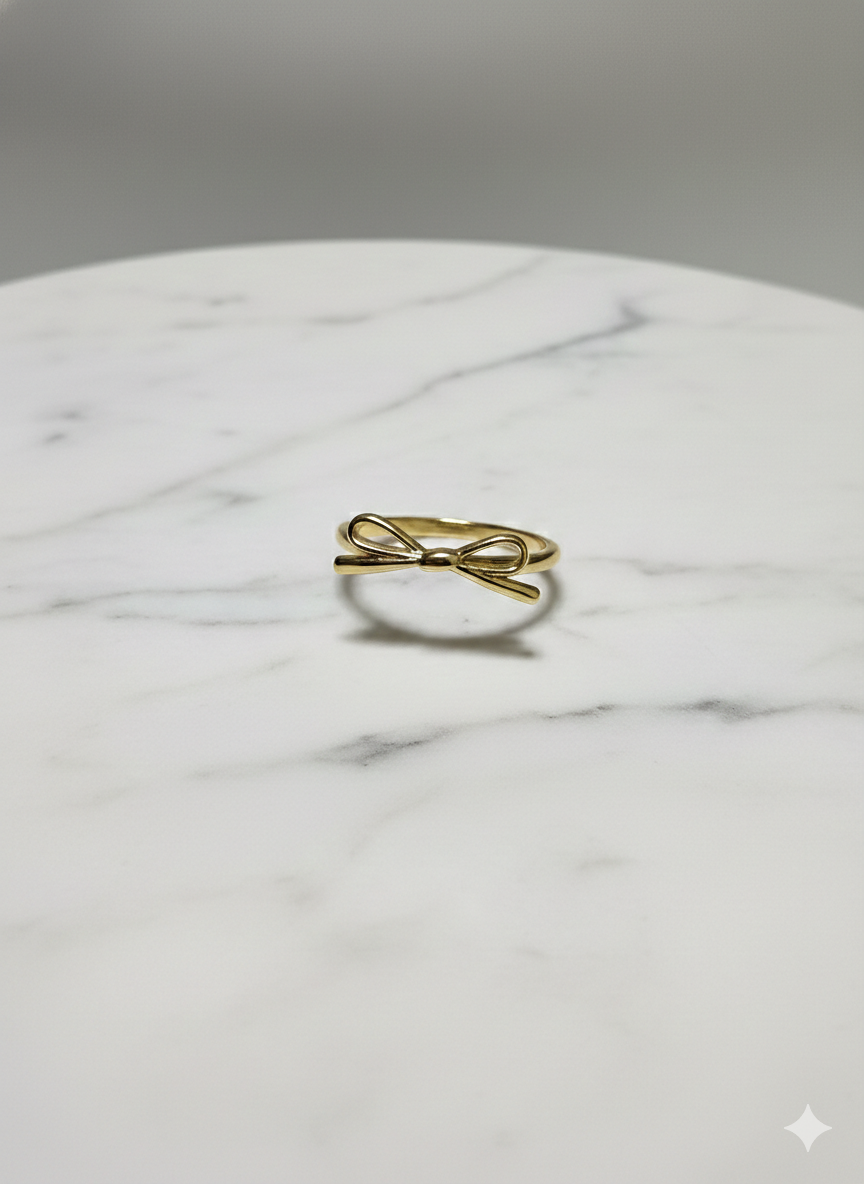 Golden Bow Anti-Tarnish Ring