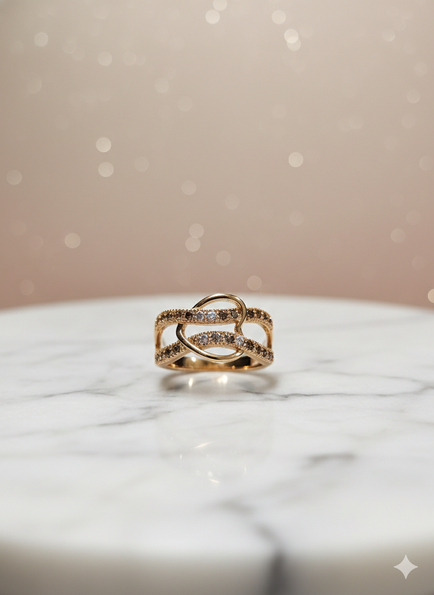 Intertwined Elegance Gold Ring