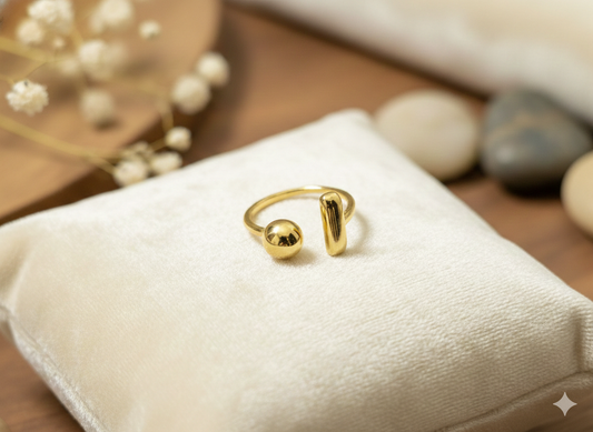 Golden Balance Anti-Tarnish Open Ring