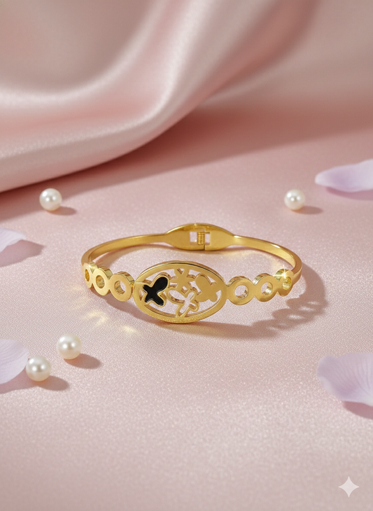 Golden Blossom Cutout Bracelet