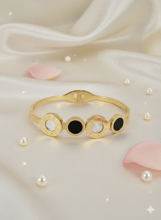 Roman Elegance Gold Cuff Bracelet