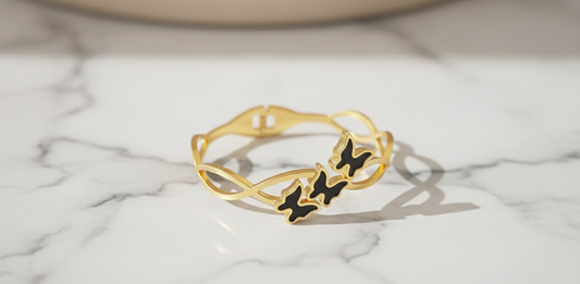 Elegant Gold Butterfly Charm Bracelet - Anti Tarnish Finish