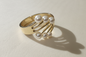 Pearl Cascade Gold Cuff Bracelet