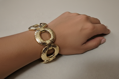 Luxury Hammered Gold Statement Cuff