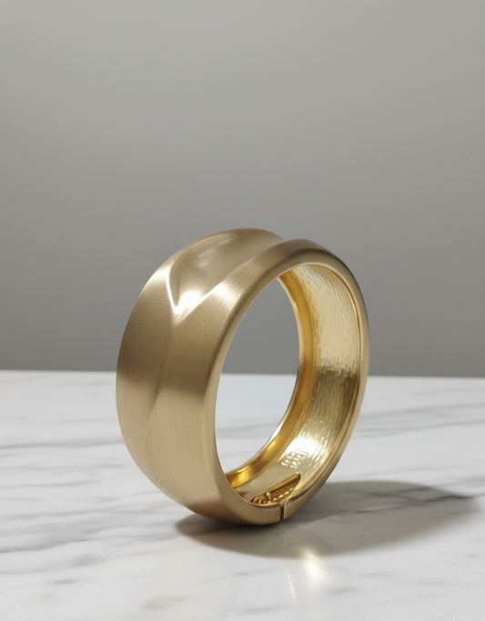 Minimal Matte Gold Wide Cuff Bracelet