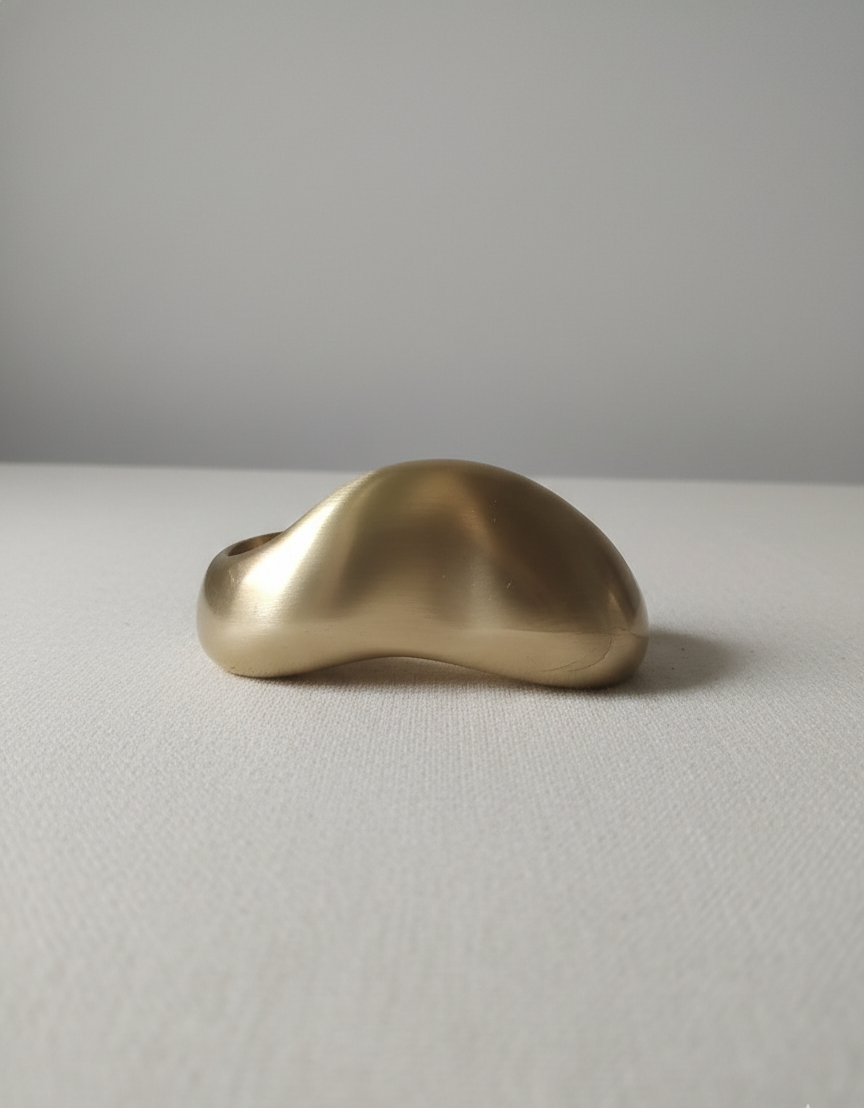 Matte Gold Sculpted Statement Ring