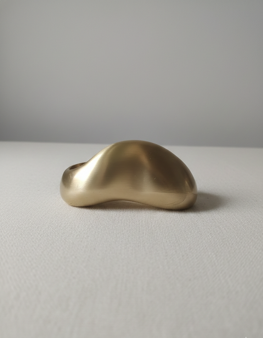 Matte Gold Sculpted Statement Ring
