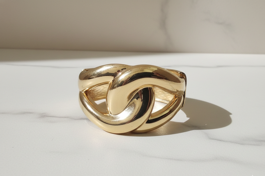 Anti Tarnish Intertwined Knot Statement Bracelet