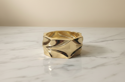 Bold Textured Gold Statement Cuff