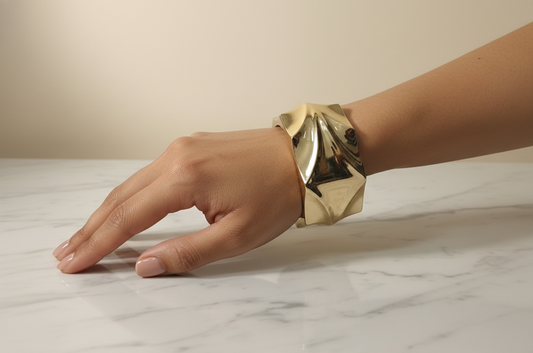 Bold Textured Gold Statement Cuff
