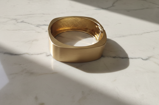 Sleek Minimalist Brushed Gold Bracelet