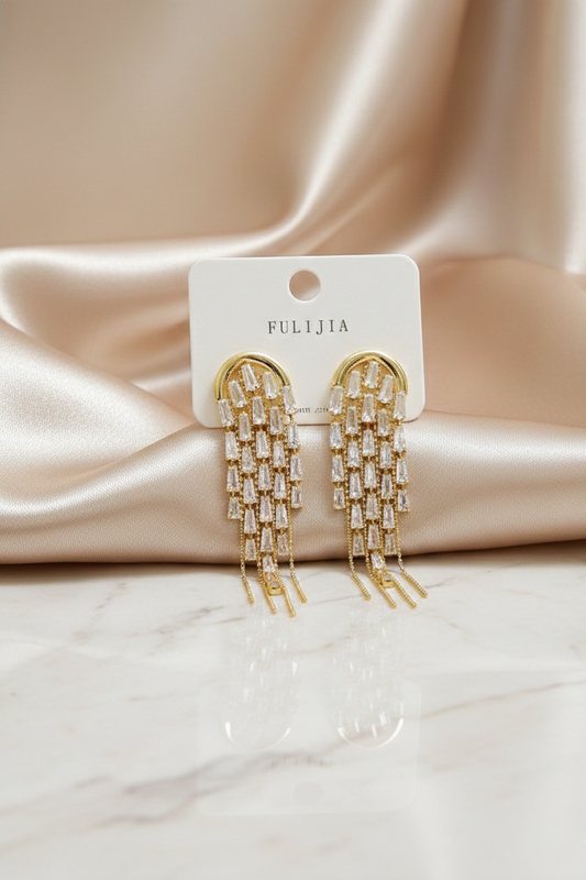 Crystal Tassel Drop Earrings